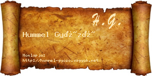 Hummel Győző névjegykártya